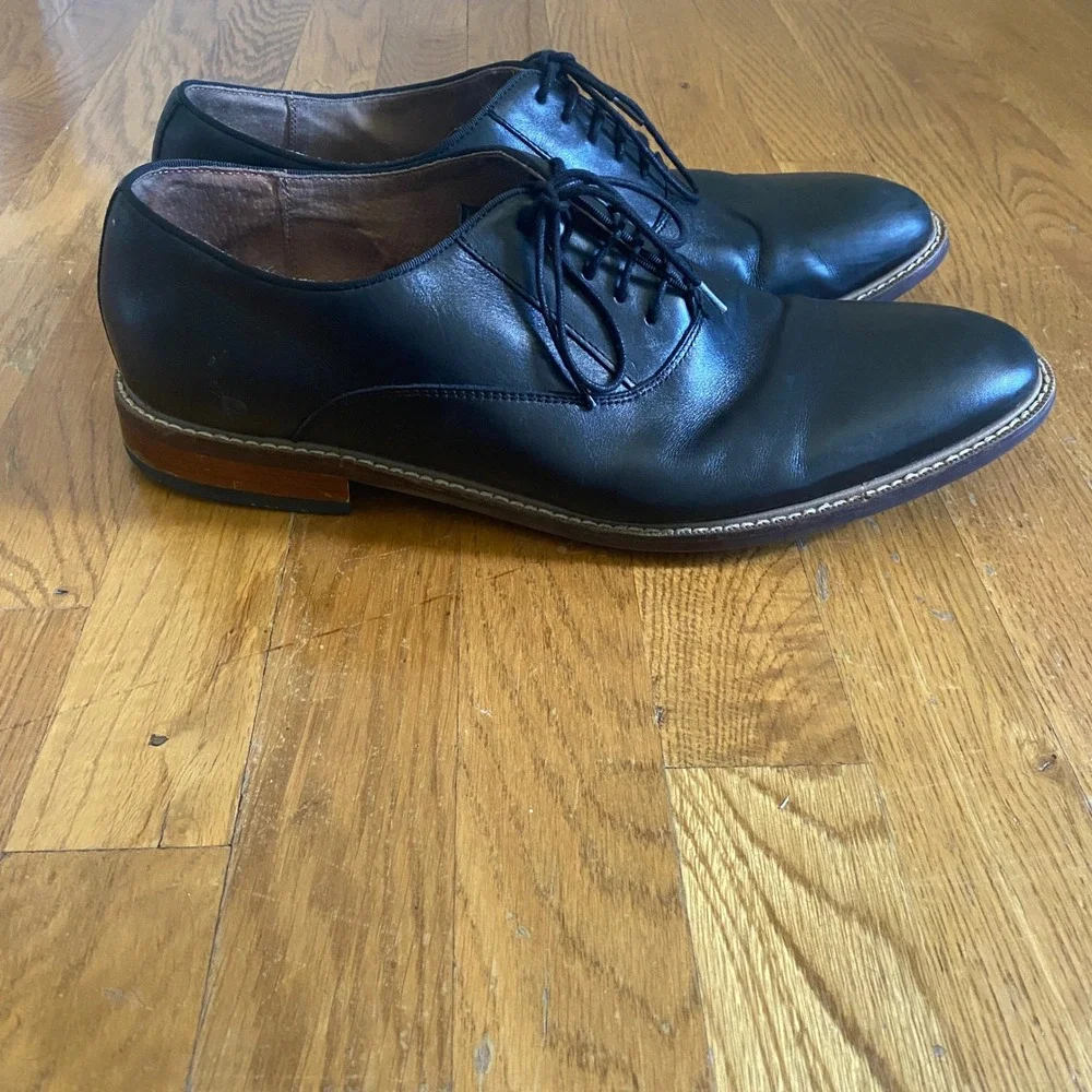 Aston Grey Leu Oxford Mens 12 Black Leather Dress Shoes Old Money Dapper 1006840